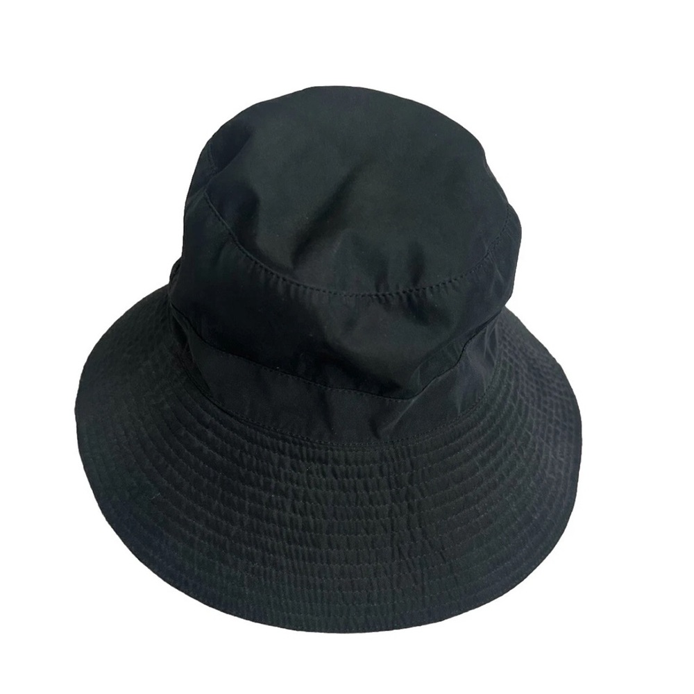 Vintage Hermes Bucket Hat Size 55 Black  Authentic H Logo Embroidered France